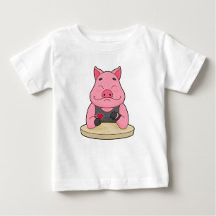 Camiseta De Bebé Cerdo en Poker con tarjetas de Poker