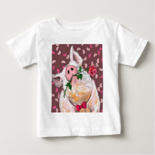Camiseta De Bebé Cerdo gracioso bebé con camiseta con Rosa