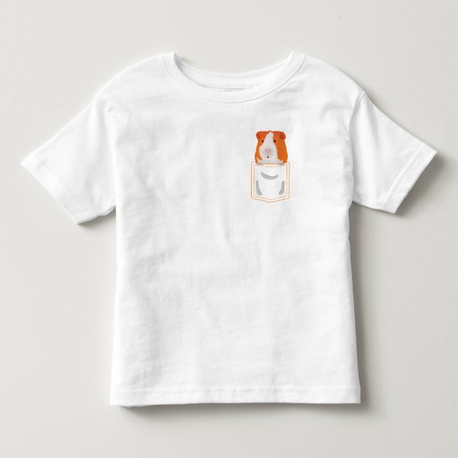 Camiseta De Bebé Cerdo guineano mirando al bolsillo (Anverso)