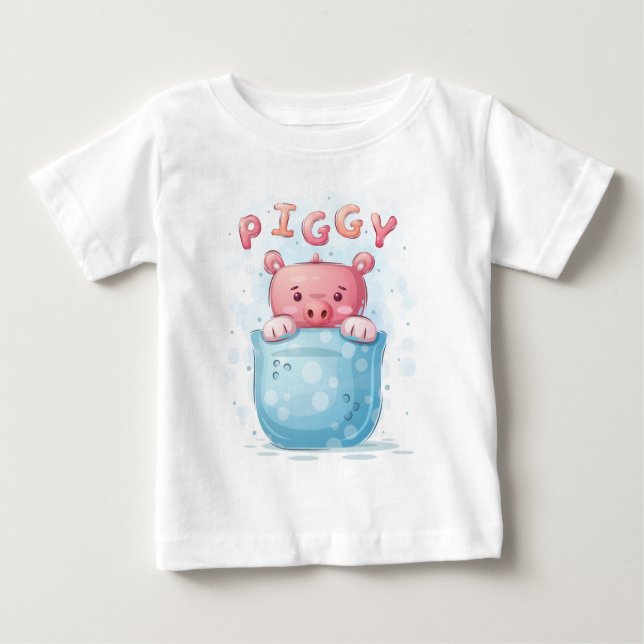 Camiseta De Bebé Cerdo lindo bañándose (Anverso)