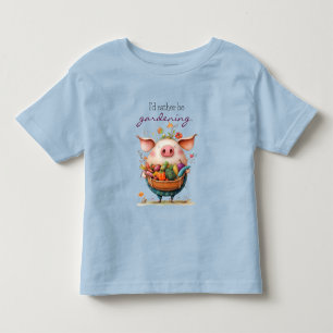 Camiseta De Bebé Cerdo Lindo y Caprichoso "Preferiría Estar Jardine