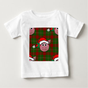 Camiseta De Bebé cerdo navidad