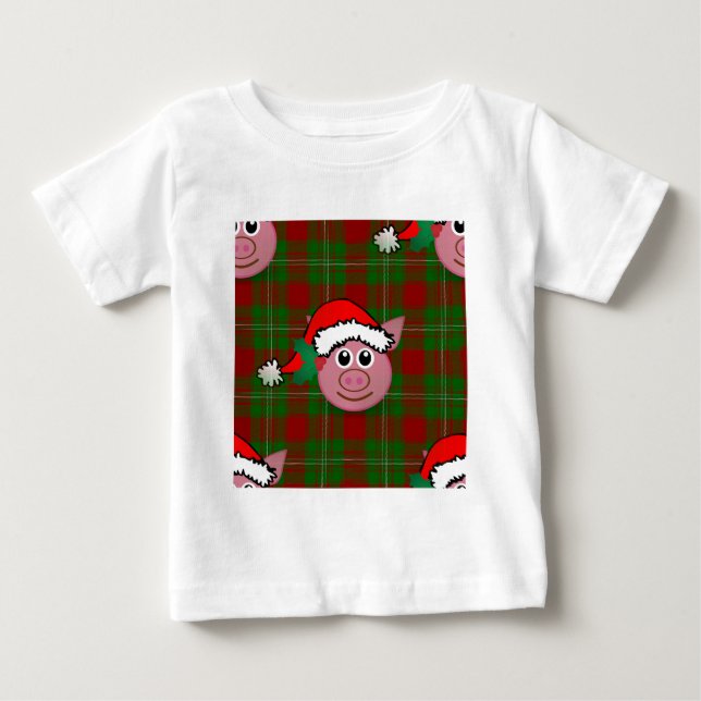 Camiseta De Bebé cerdo navidad (Anverso)