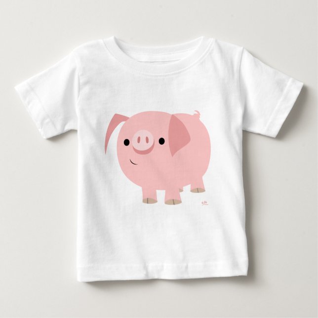 Camiseta De Bebé Cerdo Personalizado lindo Camiseta bebé (Anverso)
