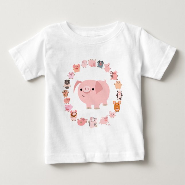 Camiseta De Bebé Cerdo Personalizado lindo Mandala bebé frente a ca (Anverso)