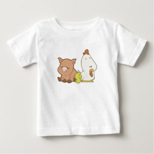 Camiseta De Bebé Cerdo, polluelo, y pollo