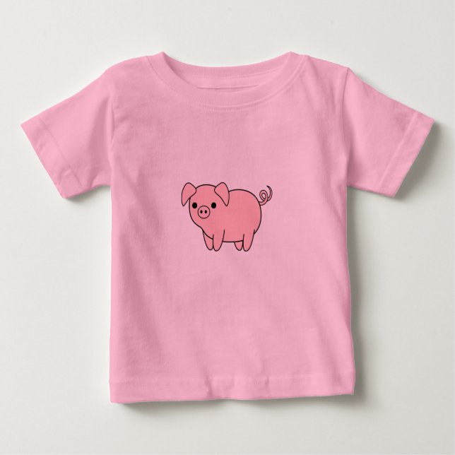 Camiseta De Bebé cerdo rosa de bonito (Anverso)