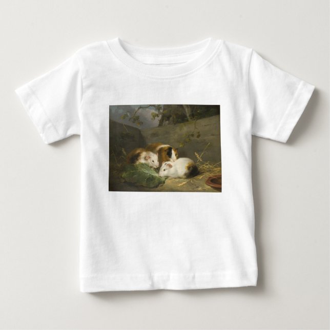 Camiseta De Bebé Cerdos de Guinea (por George Morland) (Anverso)