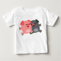 Cerdos de Personalizado blanco y negro lindo Camis