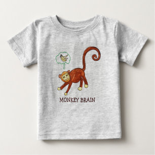 CAMISETA DE BEBÉ CEREBRO DE MONKEY