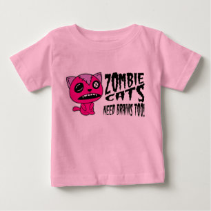 Camiseta De Bebé ¡cerebros de la necesidad de los gatos del zombi