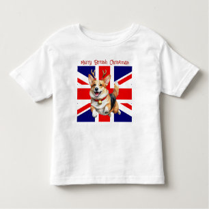 Camiseta De Bebé Cerebros Navidades británicos Corgi Reindes Antler