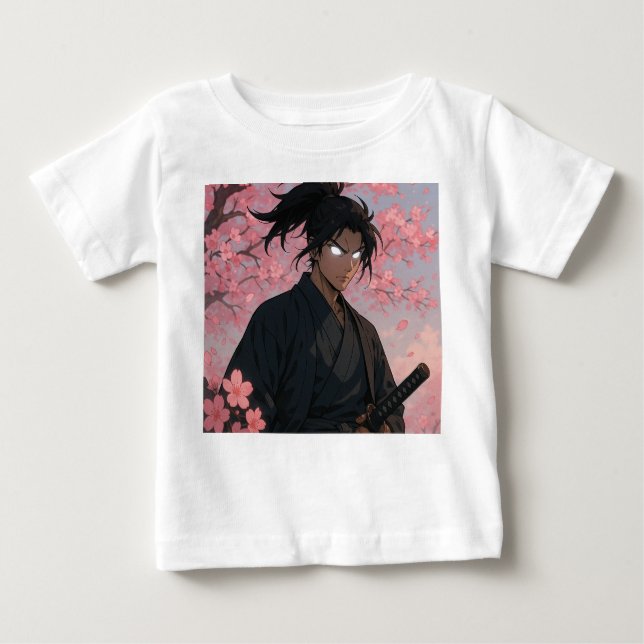 Camiseta De Bebé Cerezo en flor Samurai Anime Toddler T-Shirt (Anverso)