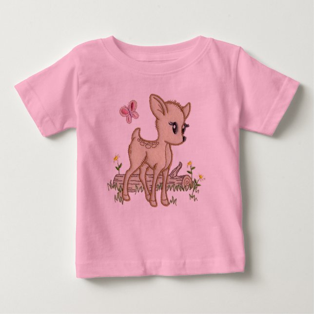 Camiseta De Bebé Cerveza pequeña en los bosques con mariposa (Anverso)