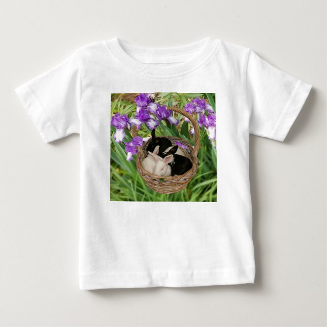 Camiseta De Bebé Cesta Adorable de Bebés (Anverso)