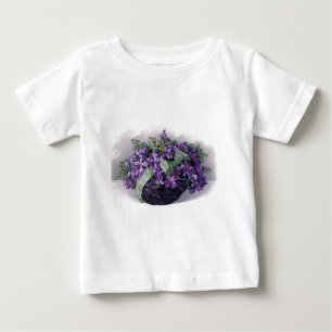Camiseta De Bebé Cesta de las violetas del vintage