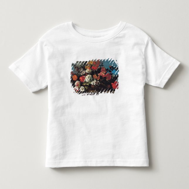 Camiseta De Bebé Cesta de mimbre de flores (Anverso)