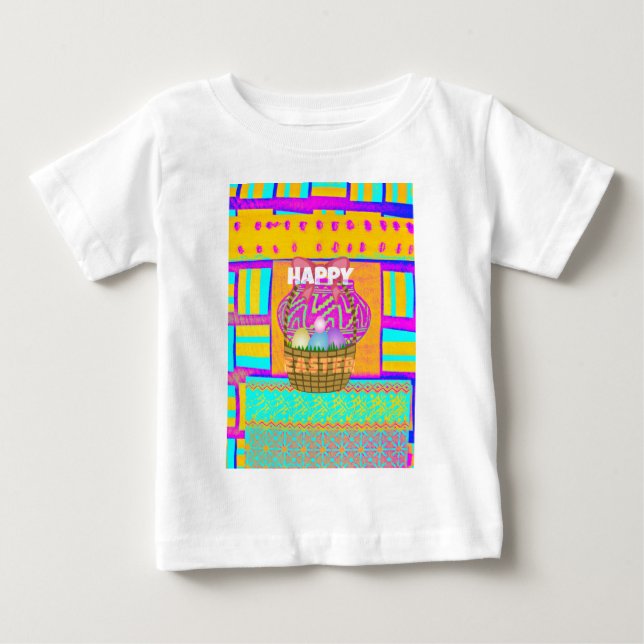 Camiseta De Bebé Cesta de Pascua inspirada en África Occidental y H (Anverso)