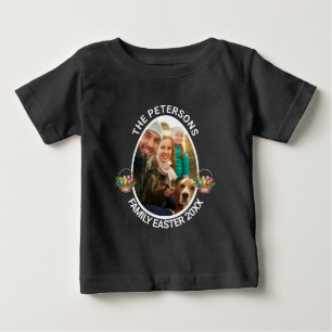 Camiseta De Bebé Cesta personalizada de huevos de fotos de pascua p
