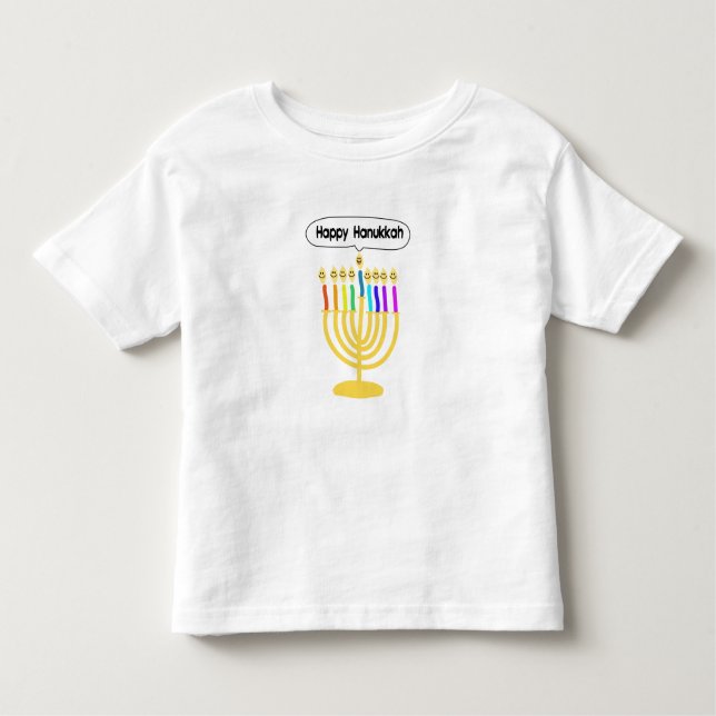 Camiseta De Bebé Channukah feliz Menora/Chanukia (Anverso)