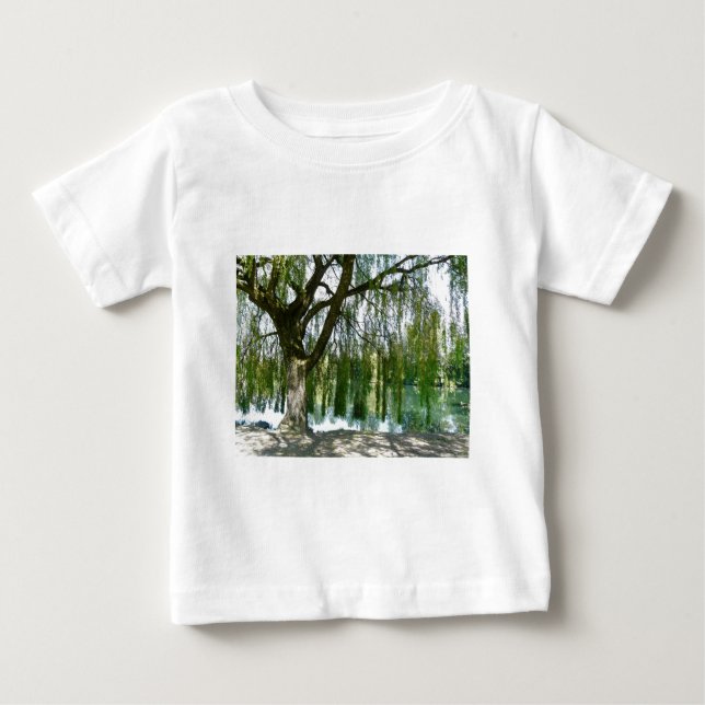Camiseta De Bebé Charca a través del sauce que llora (Anverso)