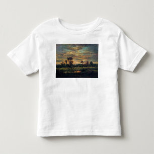 Camiseta De Bebé Charca en el borde de una madera