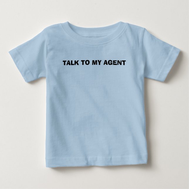 CAMISETA DE BEBÉ CHARLA A MI AGENTE (Anverso)