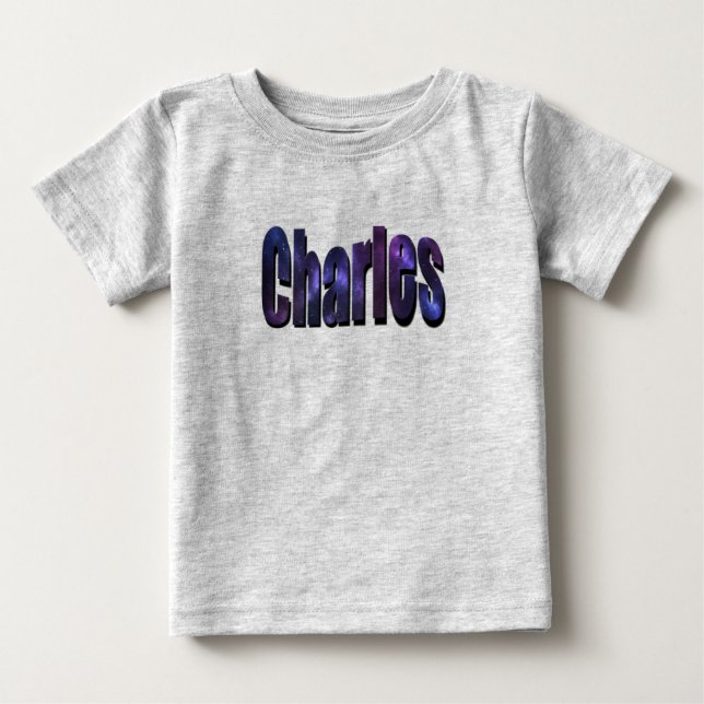 Camiseta De Bebé Charles, Nombre, Logo, (Anverso)