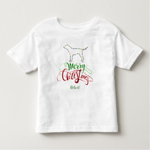 Camiseta De Bebé Charm Merry Bombillas navideñas Monograma de perro