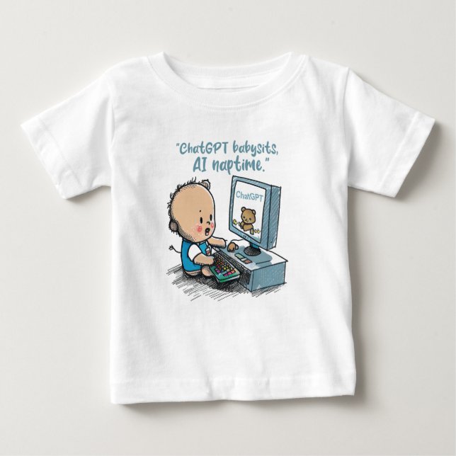 Camiseta De Bebé "ChatGPT's Junior Developer" Regalos para bebés de (Anverso)