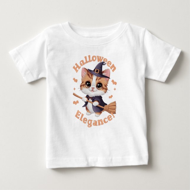 Camiseta De Bebé Chausie Cat encantando la apariencia de Halloween (Anverso)