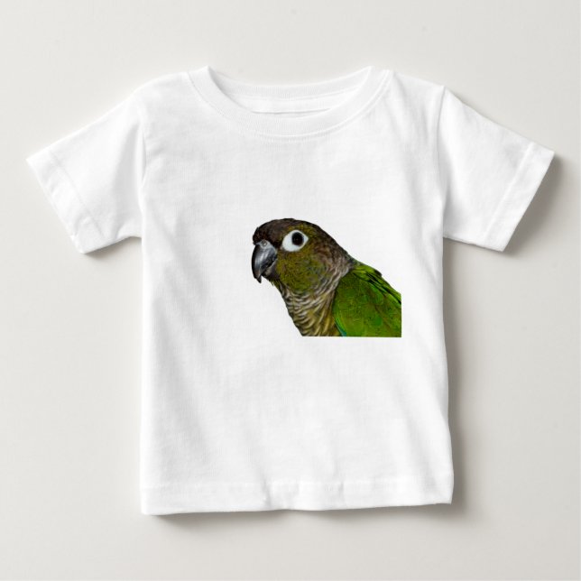 Camiseta De Bebé Cheeked verde Conure (Anverso)