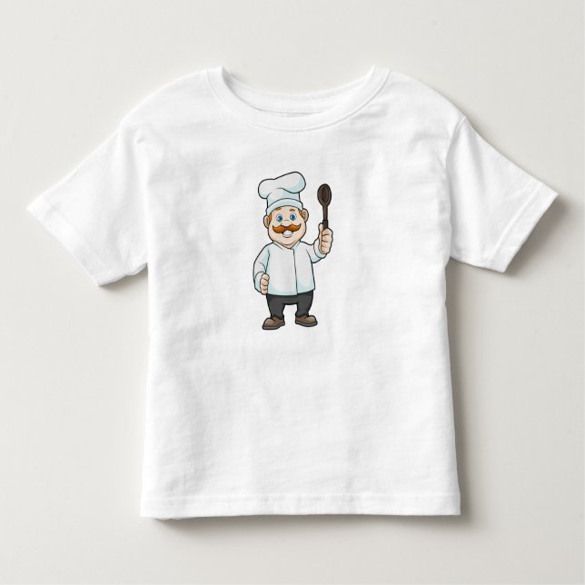 Camiseta De Bebé Chef con cuchara de gorra y sopa del chef (Anverso)