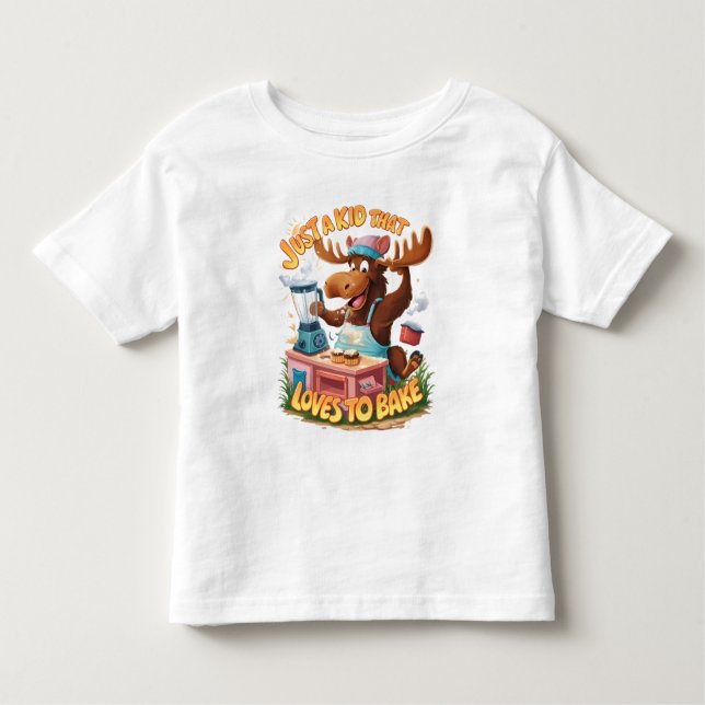 Camiseta De Bebé Chef de Moose cocinando una tormenta (Anverso)