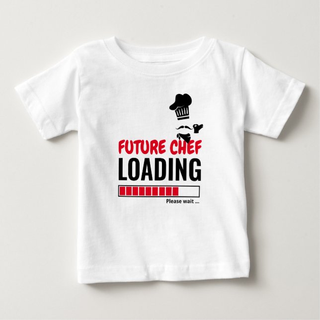 Camiseta De Bebé Chef Futuro Cargando Elegante Funny Personalizado  (Anverso)