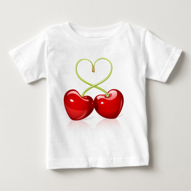 Camiseta De Bebé Cherry Heart (Anverso)