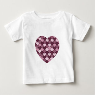 Camiseta De Bebé Cherry Pink Square y el corazón del Diamante