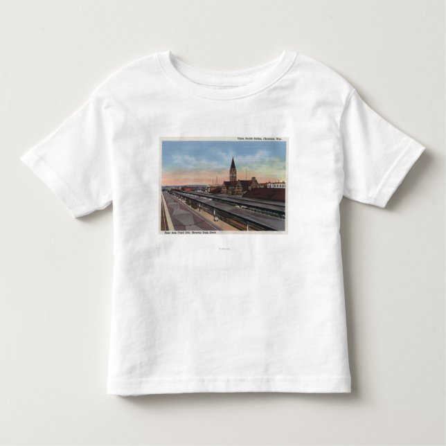 Camiseta De Bebé Cheyenne, WY - estación de ferrocarril pacífica de (Anverso)
