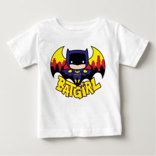 Camiseta De Bebé Chibi Batgirl Con Skyline Y Logo Gótico