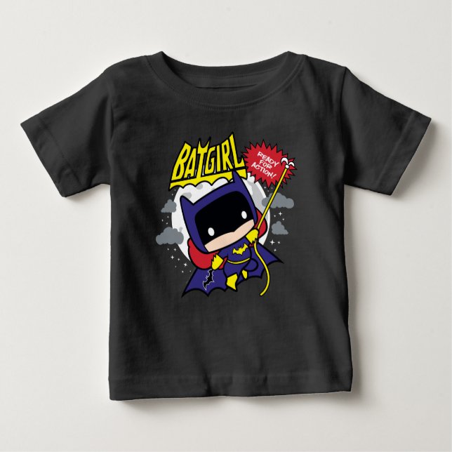 Camiseta De Bebé Chibi Batgirl Ready For Action (Anverso)
