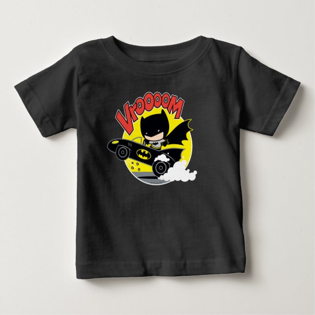 Camiseta De Bebé Chibi Batman In The Batmobile (Anverso)
