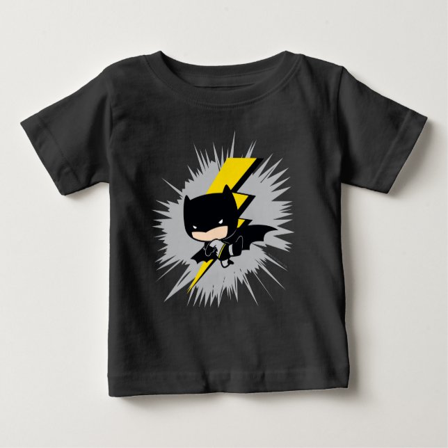 Camiseta De Bebé Chibi Batman Lightning Kick (Anverso)