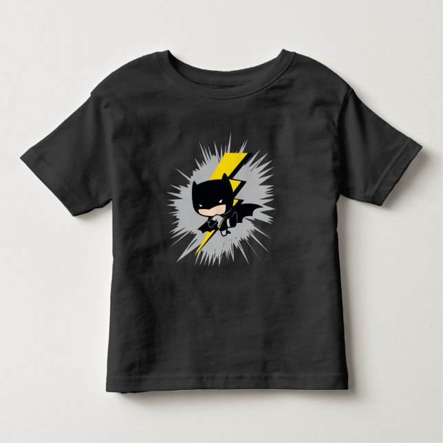 Camiseta De Bebé Chibi Batman Lightning Kick (Anverso)