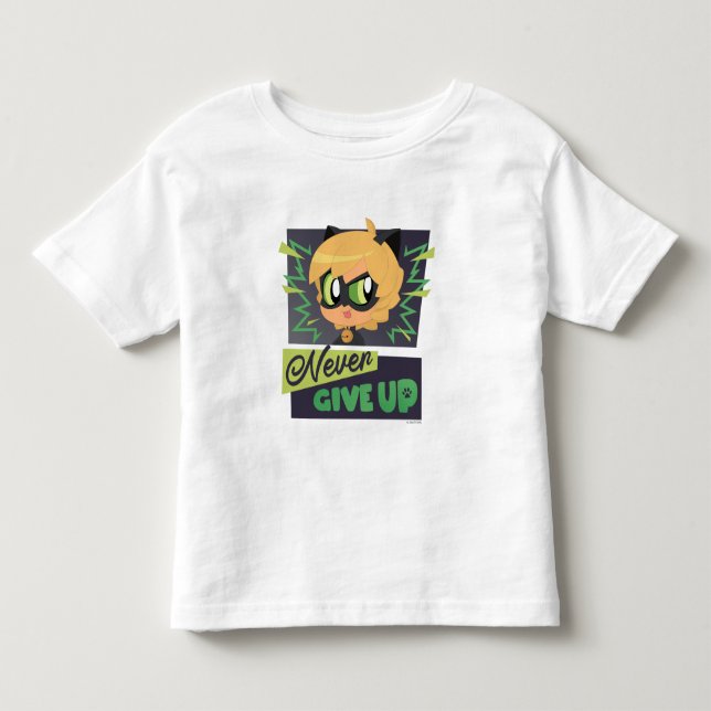 Camiseta De Bebé Chibi Cat Noir Nunca te rindas (Anverso)