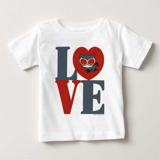 Camiseta De Bebé Chibi Catwoman LOVE (Anverso)