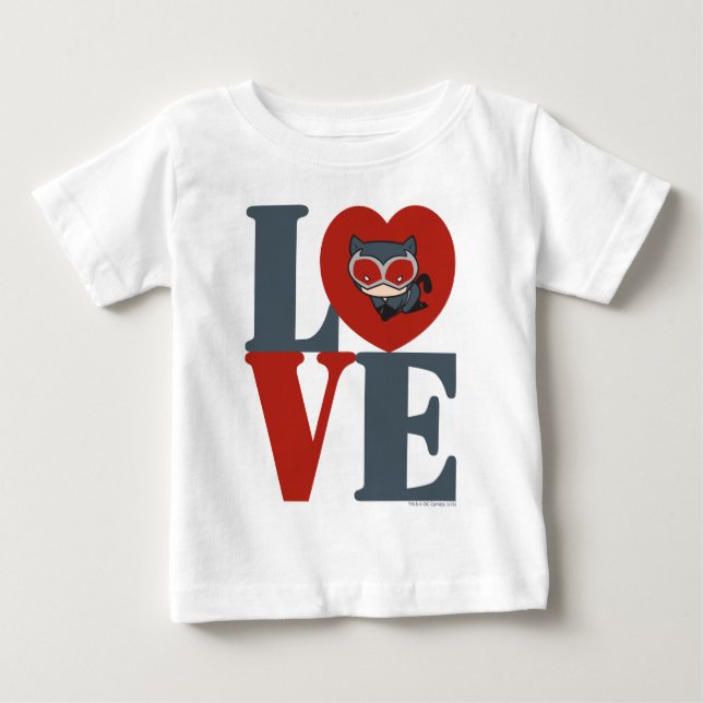 Camiseta De Bebé Chibi Catwoman LOVE (Anverso)