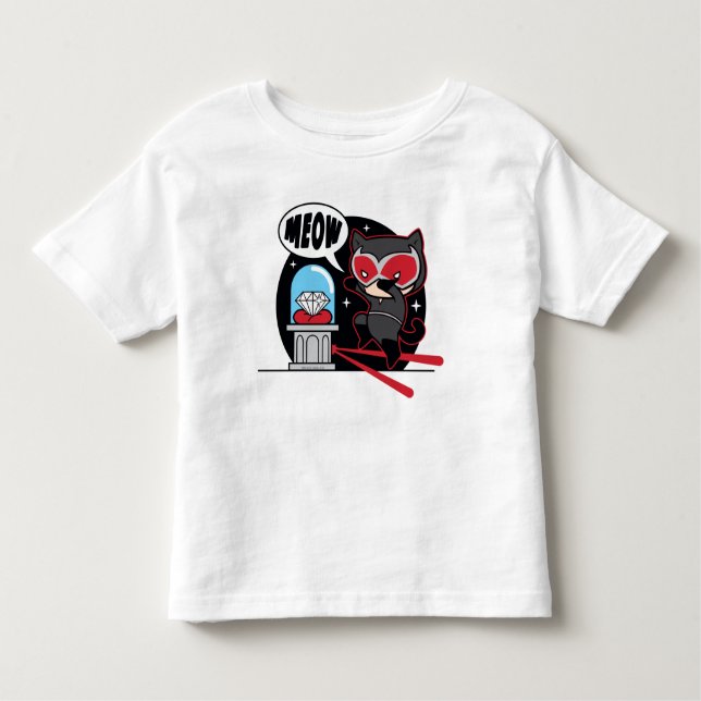 Camiseta De Bebé Chibi Catwoman Robando un diamante (Anverso)
