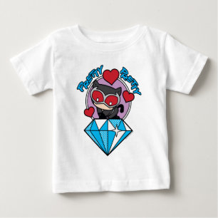 Camiseta De Bebé Chibi Catwoman sentada encima del Diamante grande