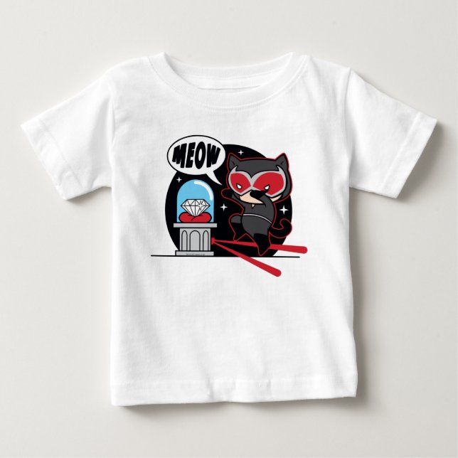 Camiseta De Bebé Chibi Catwoman Stealing A Diamond (Anverso)
