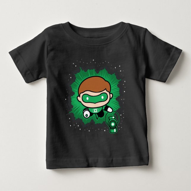 Camiseta De Bebé Chibi Green Lantern Flying Through Space (Anverso)